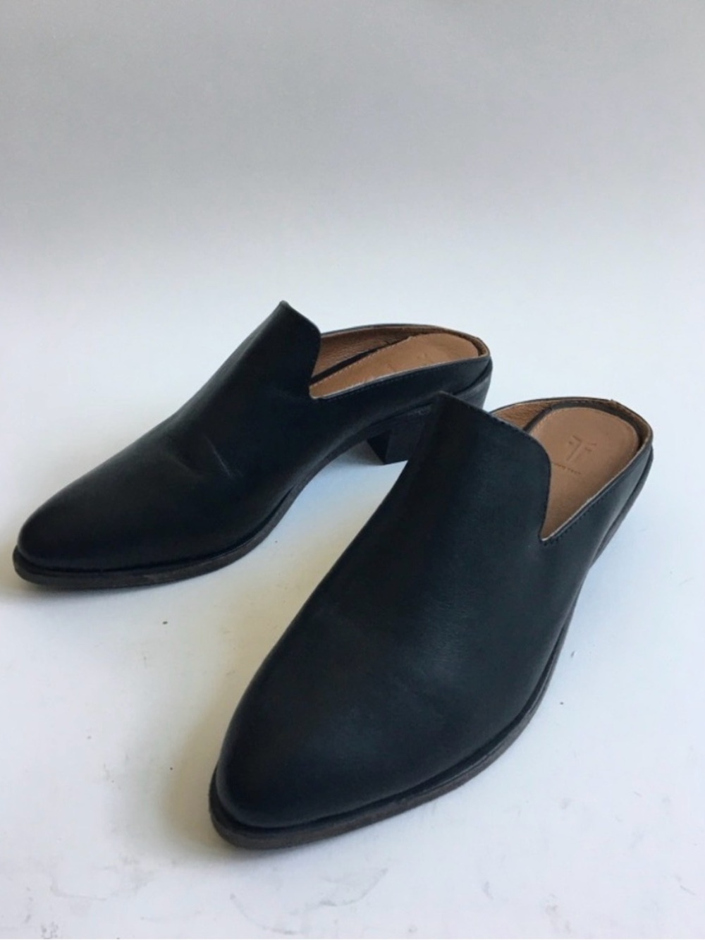 Frye Black Leather Slip-On Women's Mule Clogs NWOT